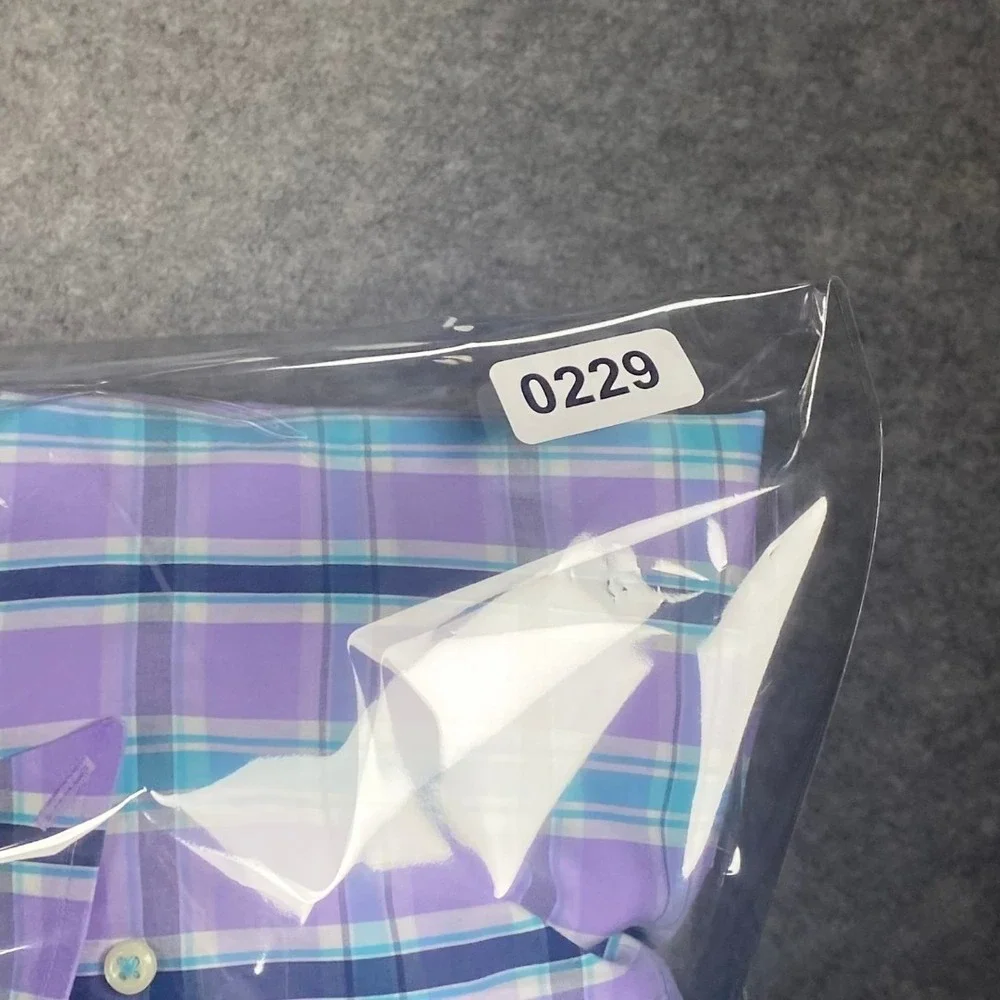 Peter Millar Men's Plaid Button Down Shirt Small Purple Aqua Blue Seaside Finish